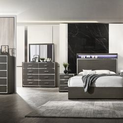 New LED Queen bedroom Set 6 PCS
