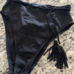 New Black Tassel Bikini Bottoms
