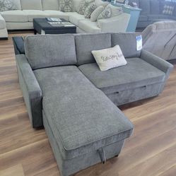 New Ashley Brand Sofa Couch Sleeper With Storage  Pull Out Bed 