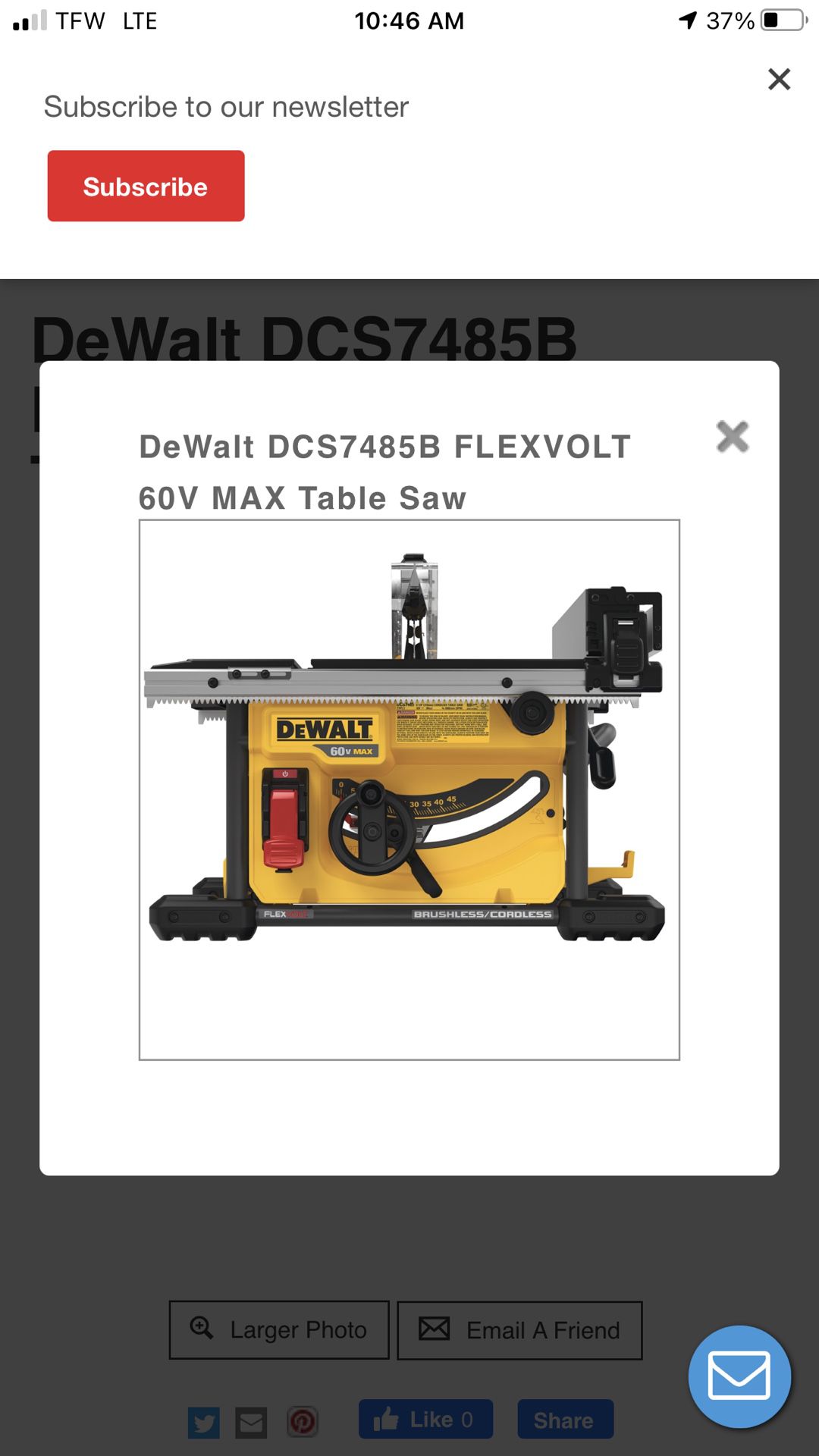 Dewalt flex volt table saw