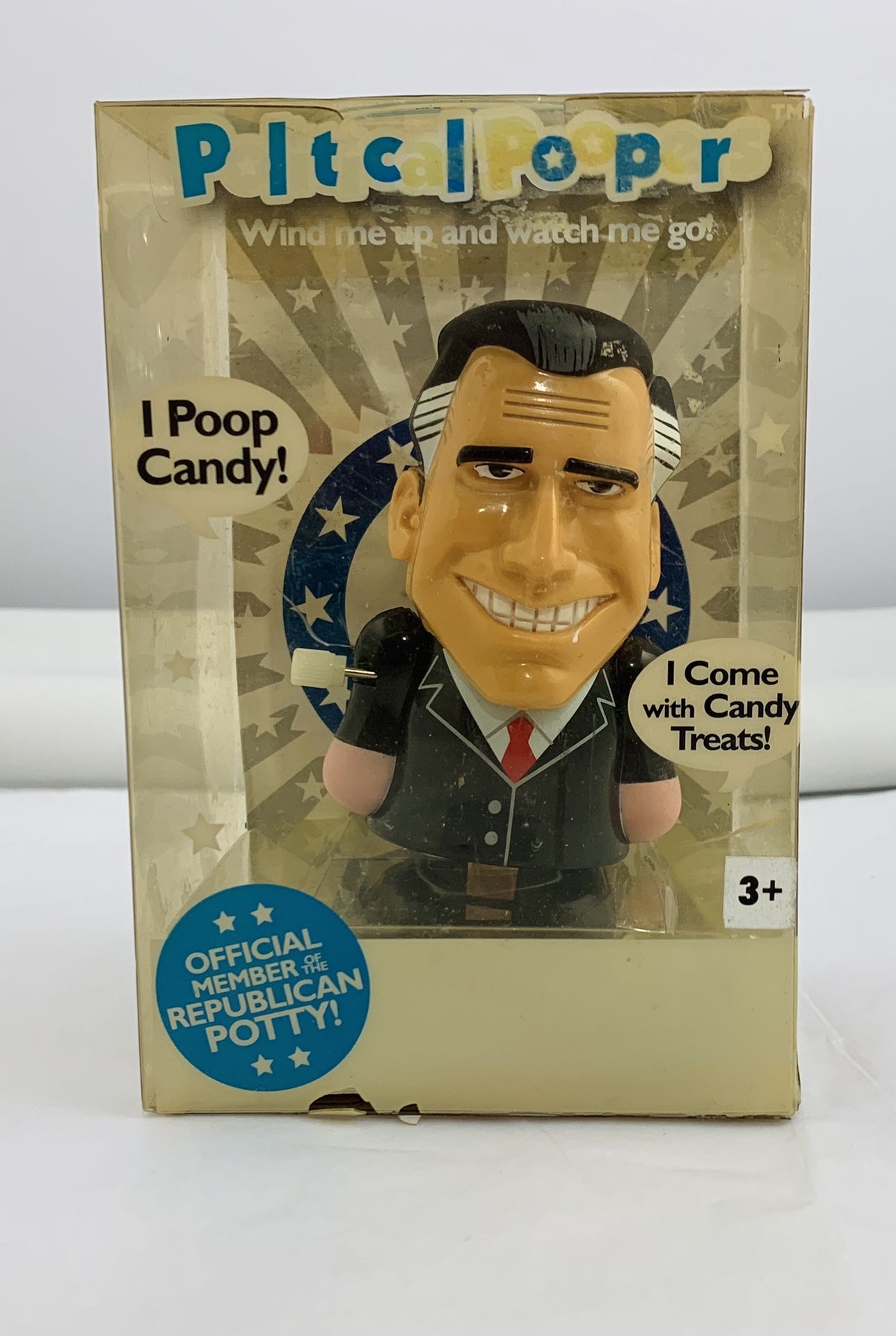 Political Poopers Mitt Romney 2012 Walking WIND-UP CANDY DISPENSER! New