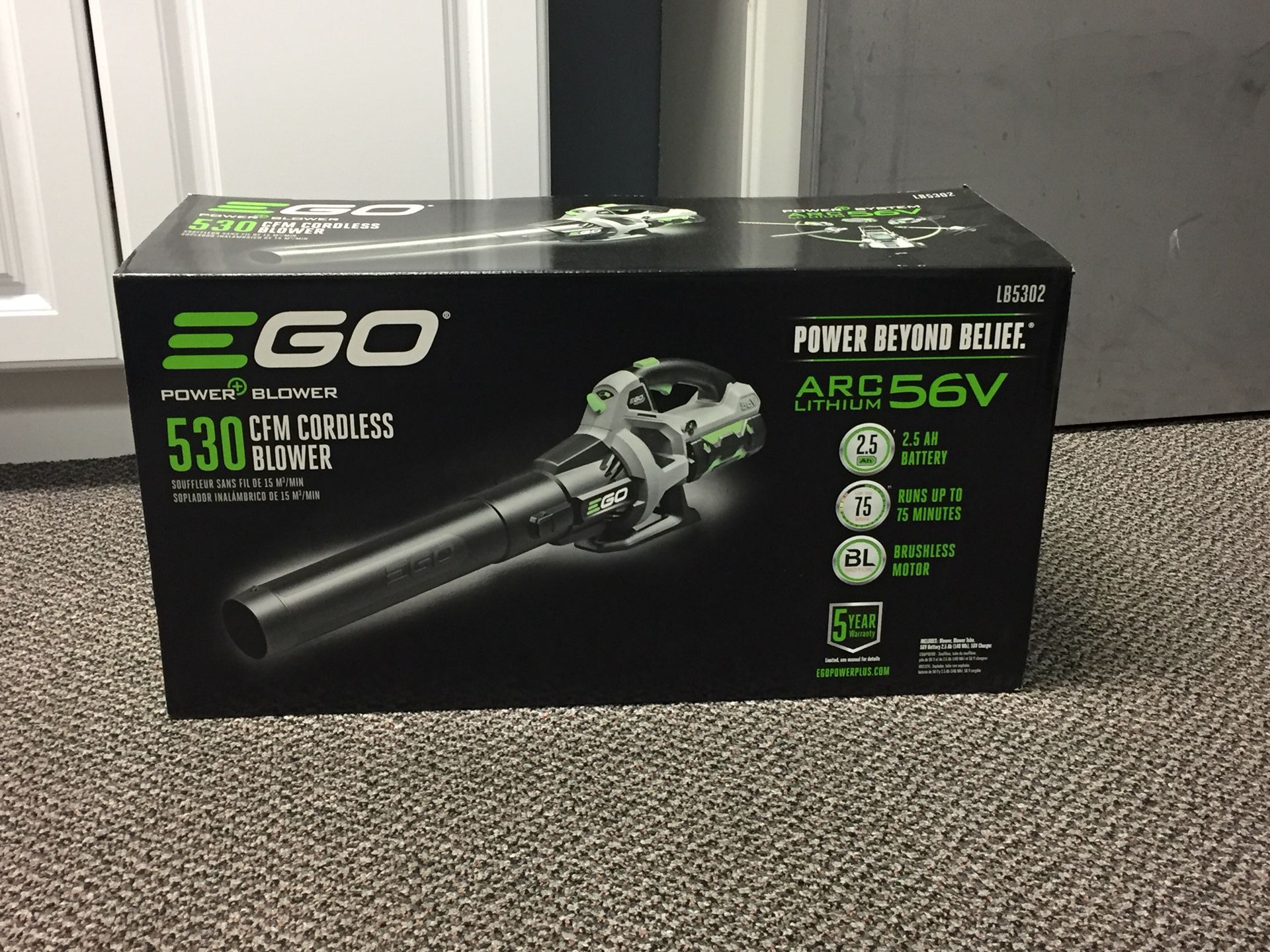 Brand New EGO Power + 110 MPH 530 CFM 56-Volt Cordless Leaf Blower