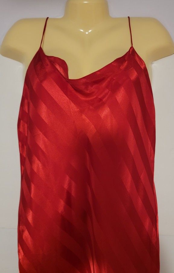 Victoria's Secret Long Modest Red Satin Nightgown Large