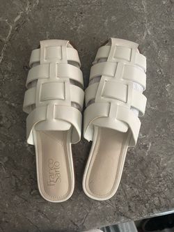 Franco Sarto white fisherman flat sandals
