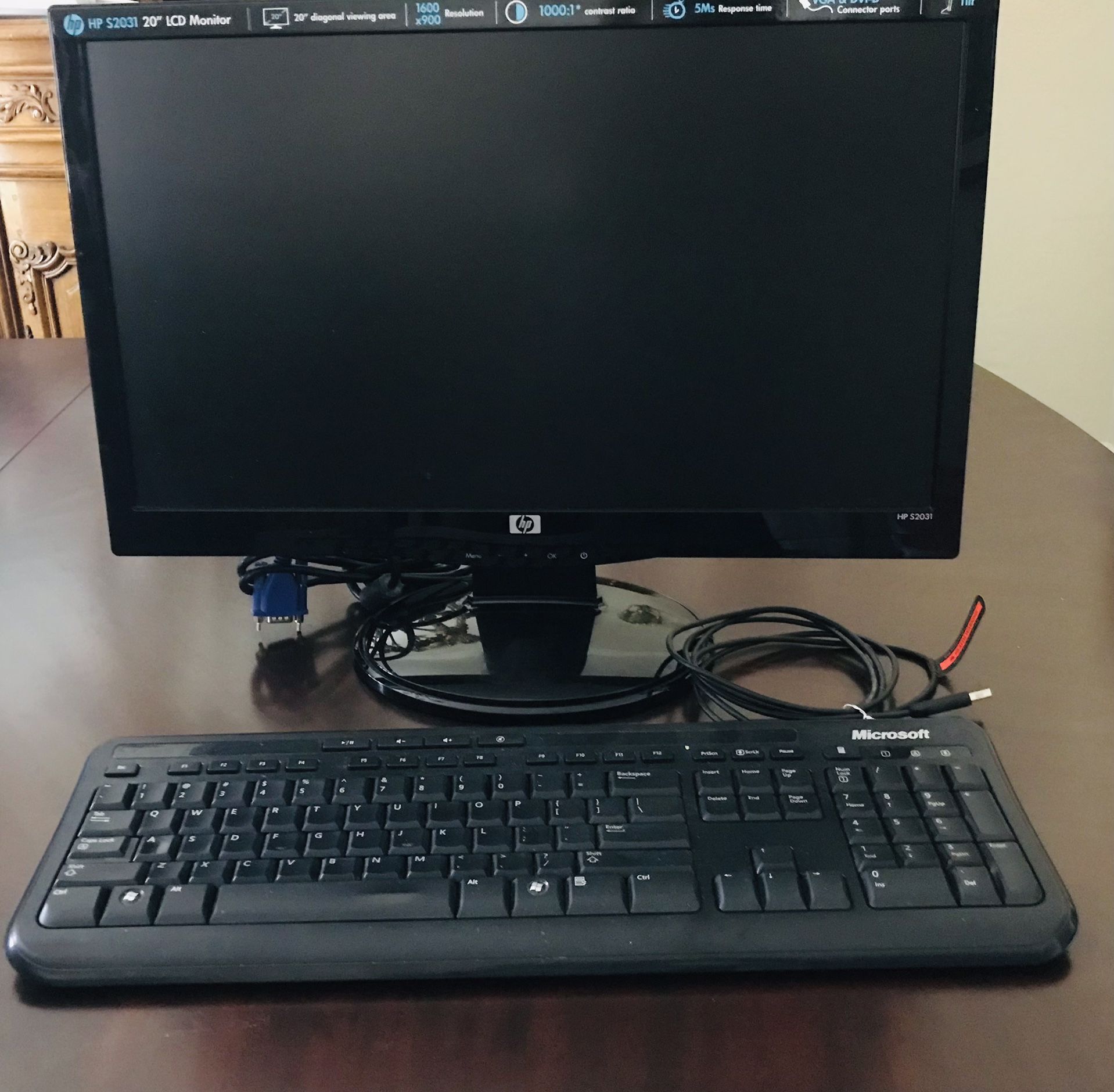 HP S2031 20” LCD Monitor