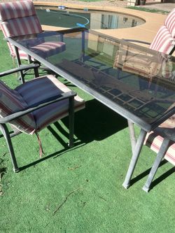 Outdoor Metal And glass table