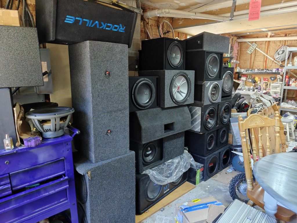 Tons And Tons Of Car Audio Subs Amps