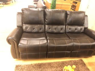 Leather sofa loveseat and chair set