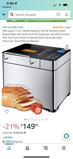 KBS Large 17 in 1 Bread Machine, 2LB All Stainless Steel Bread Maker Review  