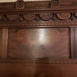 Antique Full Size Bed And Dresser With Marble Top