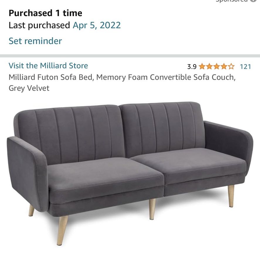 Grey Futon Sofa Couch