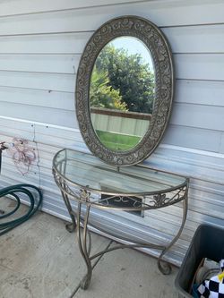 Entry table and mirror