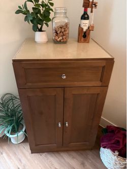 Heavy Solid Wood Accent Cabinet - Drawer + 2 Doors - Great Storage!