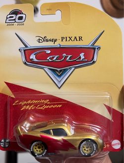 Limited edition Disney Pixar Cars Lightning McQueen 20th Anniversary Gold Die-Cast