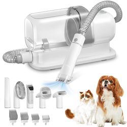 Pet Grooming Vacuum & Dog Grooming Kit with 2.3L Capacity Larger Pet Hair Dust Cup Dog Brush for Shedding Pet Hair Vacuum Cleaner with 5 Proven Groomi