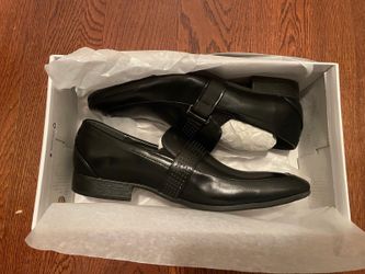 Robert Wayne Size 10.5 Tristian Mens Black Leather Loafers Shoes