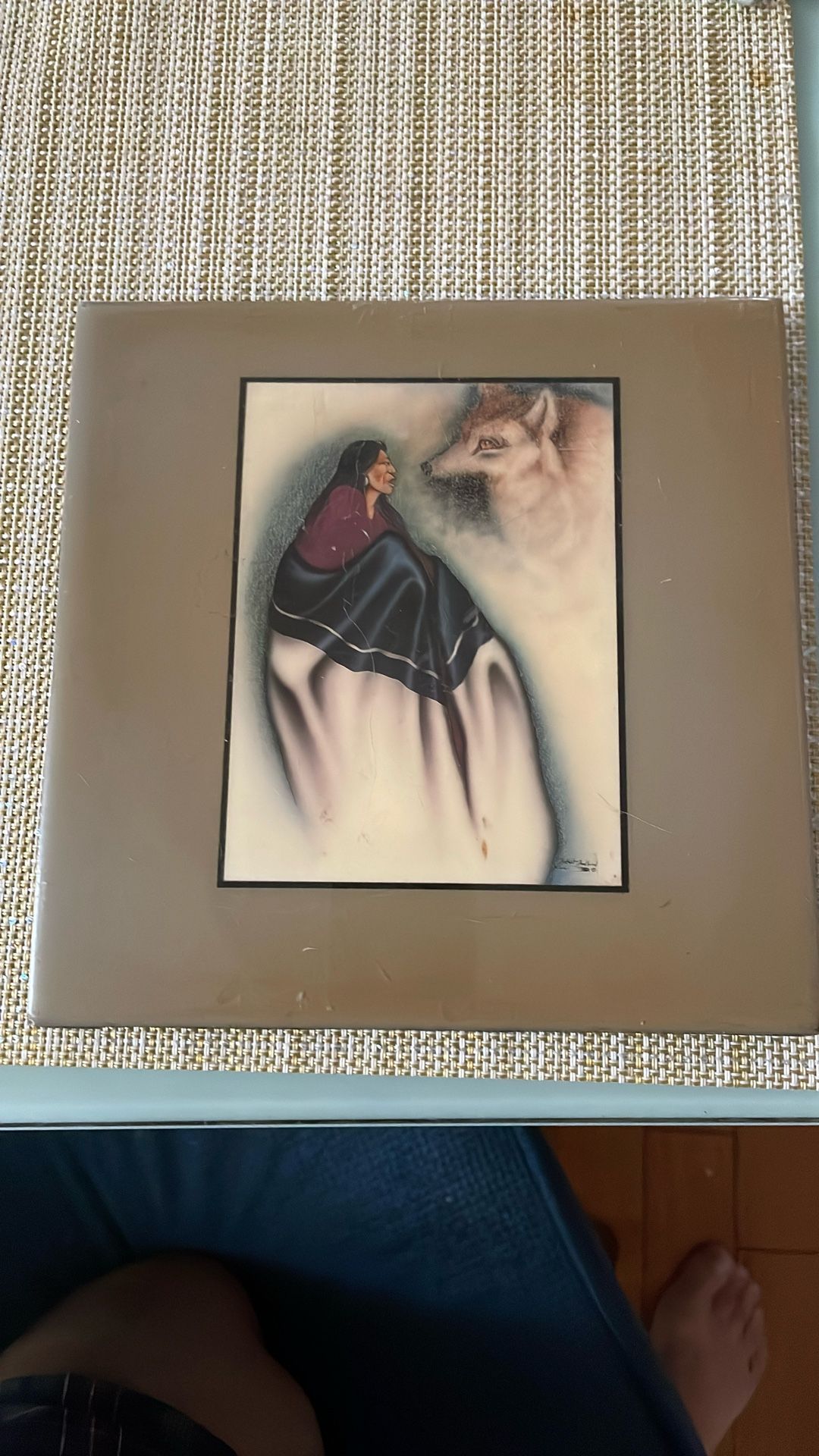 Robert Redbird  Painting On Porcelain Tile Vintage8/8inch