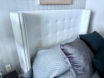 Carlo Perazzi Full Size Upholstered Bed + Mattress