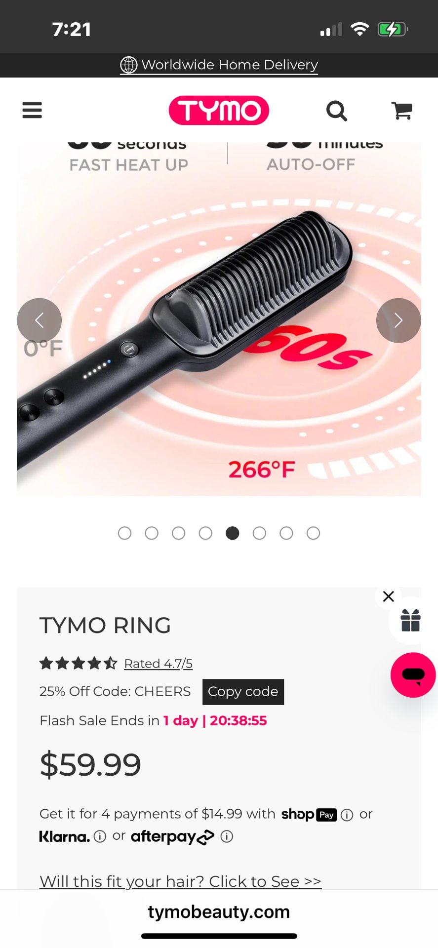 Tymo Ring Hair Straightening Brush