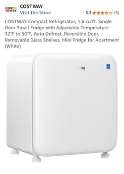 Costway Compact Mini Fridge 1.6 cu ft White