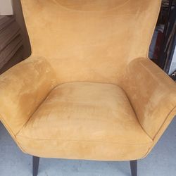 Yellow Suede Accent Chair