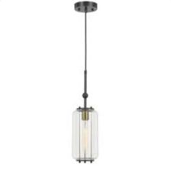 60W Natchez Metal Two Tone Glass Mini Pendant.