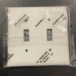 Pass And Seymour, Two Gang, Toggle Switch Wall Plate, White ( 2 Available )