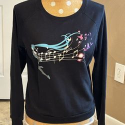 Mighty Fine Women’s Size Medium Hatsune Miku Black Graphic Sweatshirt 