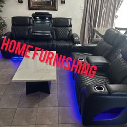Furniture, Living Room Leather Led