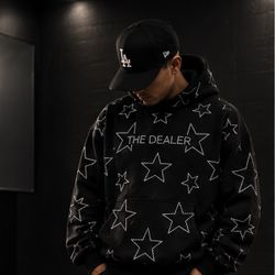 The Dealer Black Star Print Hoodie