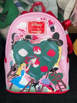 Loungefly Alice In Wonderland Painting The Roses Red Mini Backpack