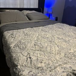 FREE Queen Black Bed Frame Sleigh Style Head & Footboard