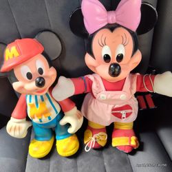 Pair Of Vintage Rubber Disney Figures 