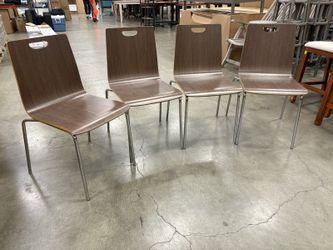 NATIONAL PUBLIC SEATING Espresso Finished Bushwick Café Chairs with Sleek Chrome Legs (Set of 4)