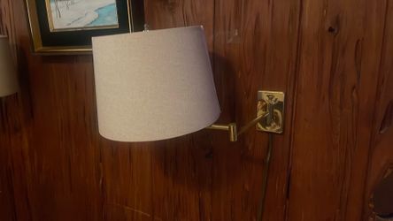 Ralph Lauren inspired vintage brass wall mounted swing lamps