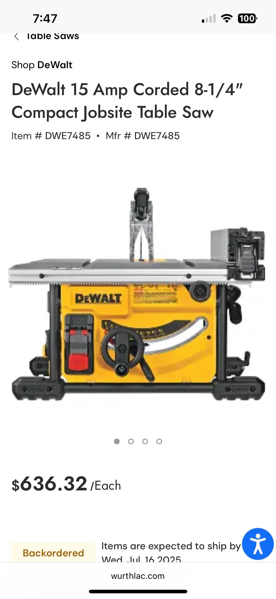 DeWalt Table Saw