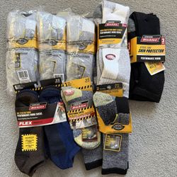 Dickies Men’s Steel Toe Work Socks & No Show Socks 19 Pairs Brand New