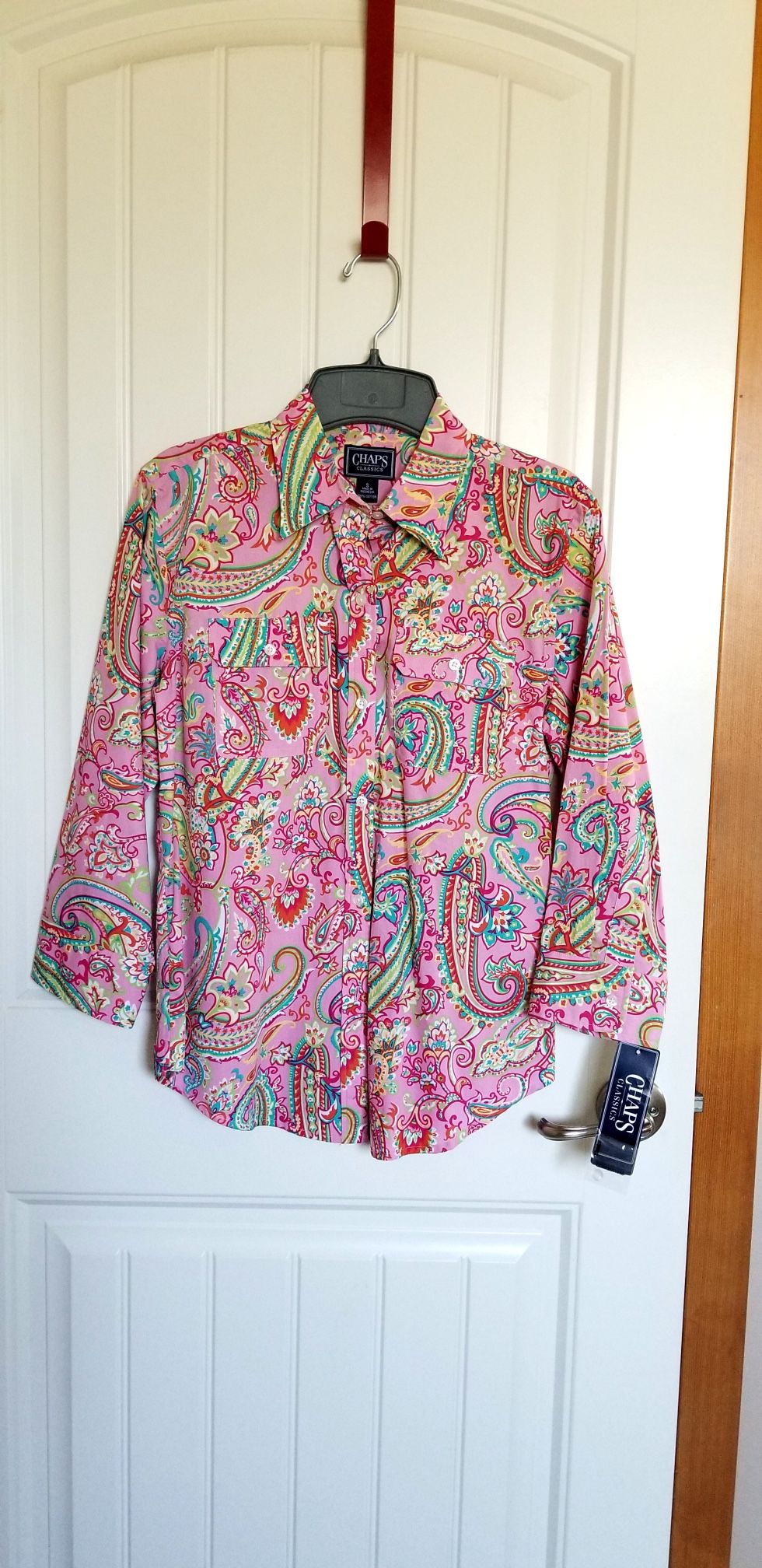 CHAPS 100% Cotton blouse Small New!