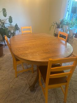 Solid Wood Table + 4 Chairs
