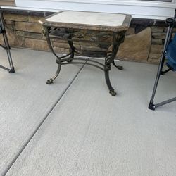 Brass and Marble Antique Table