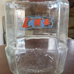Vintage Antique Gallon Glass Jar w Metal Lid