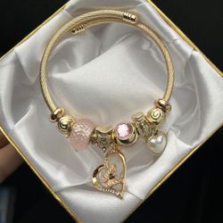 Pink Butterfly Charm Bracelet