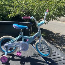 Child Children Kid Disney Frozen Elsa Bicycle Bike Trike 16” Wheels with Training Wheels Like New