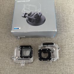 GoPro Hero Suction Cup W/ Two Waterproof Cases Free 