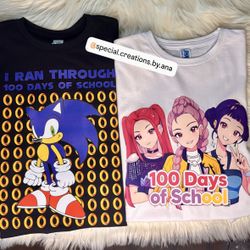 Custom made 100 Days of School shirts ✏️🚌✨