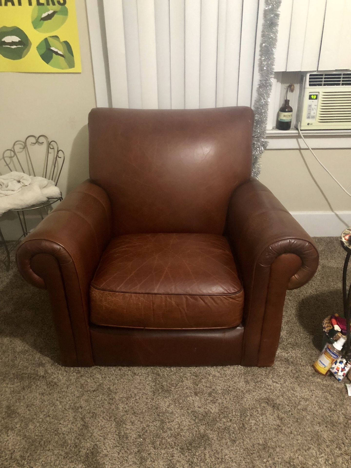 Rapallo Leather Company Oversized Armchair Saddle / Cognac Brown