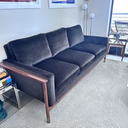Black Velvet Sofa 