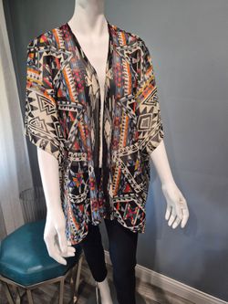 Sheer open - front KIMONO bold colors