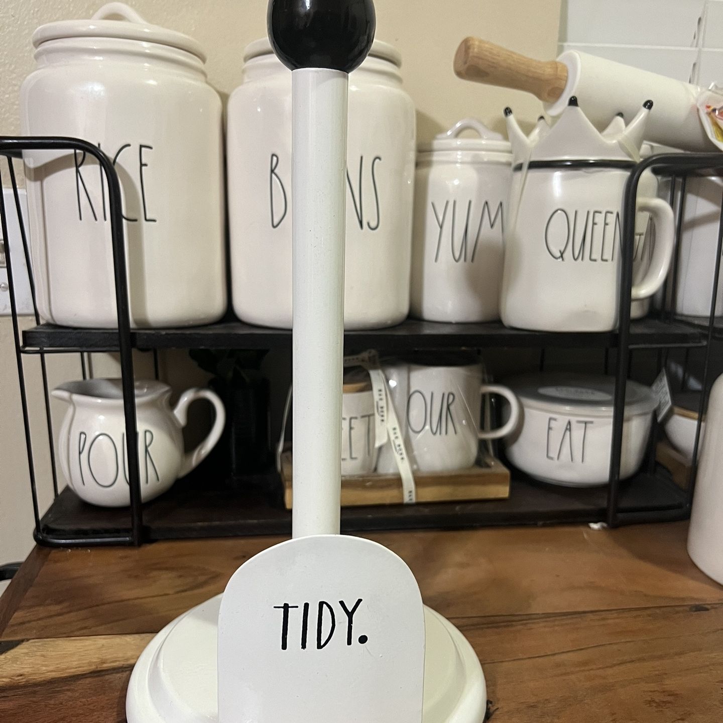 Rae Dunn White Paper Towel Holder TIDY 30 FIRM for Sale in San Bernardino CA OfferUp
