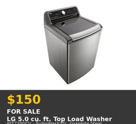 LG 5.0 cu. ft. Top Load Washer – WT7300CV (Graphite Steel)